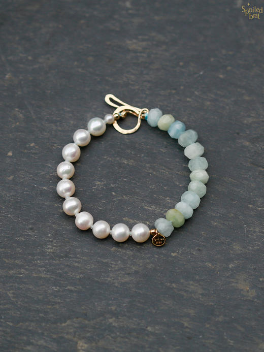 SpoiledBrat Jewelry 海蓝宝珍珠OT扣手链 商品图0