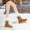 西村名物2025年冬季新款绒毛底保暖短筒时尚短靴雪地靴美拉德毛毛鞋T25DS49441 商品缩略图3