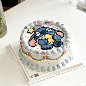 史迪仔 翻糖手绘蛋糕