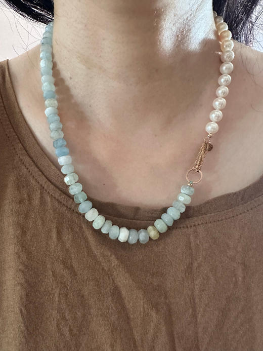 SpoiledBrat Jewelry海蓝宝珍珠项链 商品图7