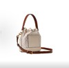 TORY BURCH 汤丽柏琦 T Monogram 压花抽绳开合可拆卸肩带 提花拼皮革饰边 水桶包手提斜挎单肩包 女款 杏仁白 商品缩略图2