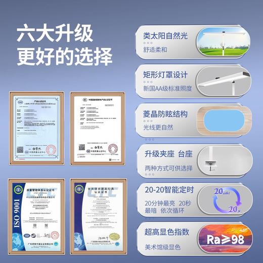 【优视光】光屿桌境灯/学习专用全光谱太台灯 商品图1