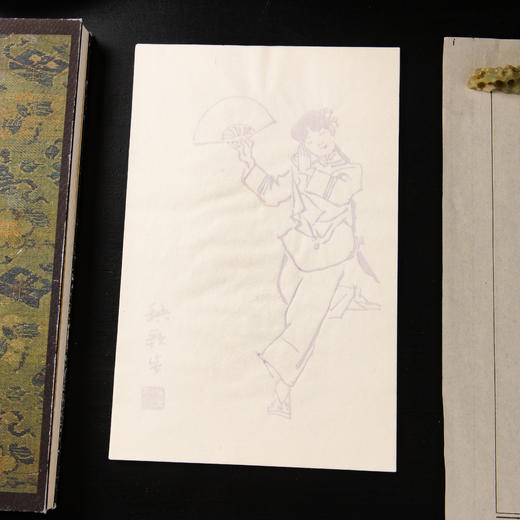 80-90年代荣宝斋制木版水印《叶浅予人物》老信笺（一包40张） 商品图6