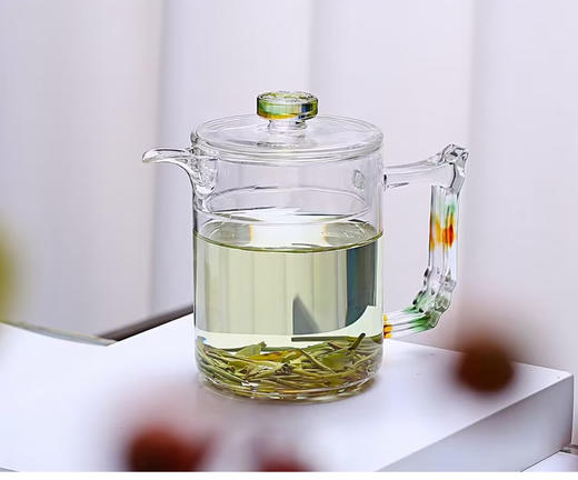 高硼硅玻璃杯高端琉璃把手绿茶杯专用泡茶杯杯盖过滤办公室喝水杯璃匠-LTB019七彩盖杯（250ml）【不支持补差，非质量问题不退不换】 商品图1