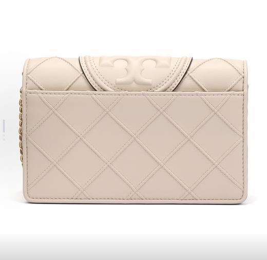 TORY BURCH Fleming 浮雕效果双TLogo封柔美廓形 皮革 单肩斜挎钱包 迷你 女款 乳白色 商品图2