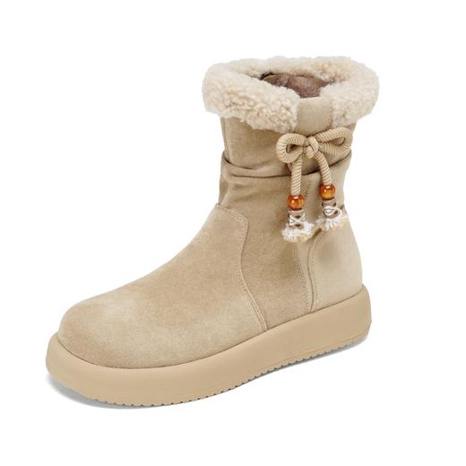 西村名物2025年冬季新款绒毛底保暖短筒时尚短靴雪地靴美拉德毛毛鞋T25DS49441 商品图10