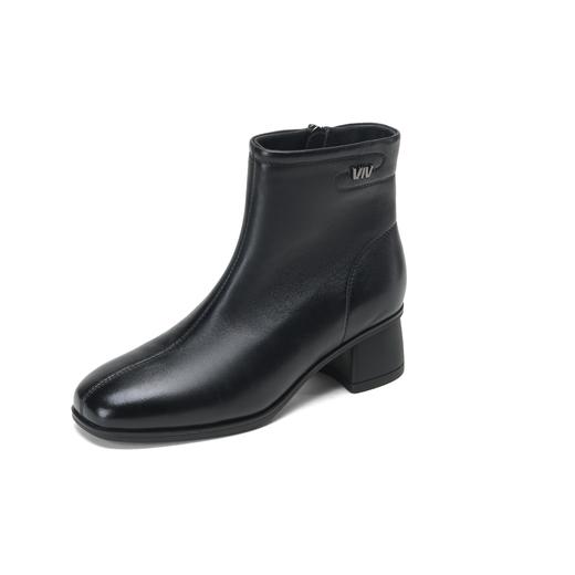 西村名物2025年冬季新款简约小尖头粗跟气质百搭切尔西时尚短靴T25DS49351 商品图11