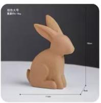 甜品台摆件-木质兔子棕色大号 商品图0