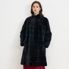 EITIE爱特爱黑色立领保暖中长款水貂毛皮草外套大衣冬季新款D2593909X 商品缩略图2
