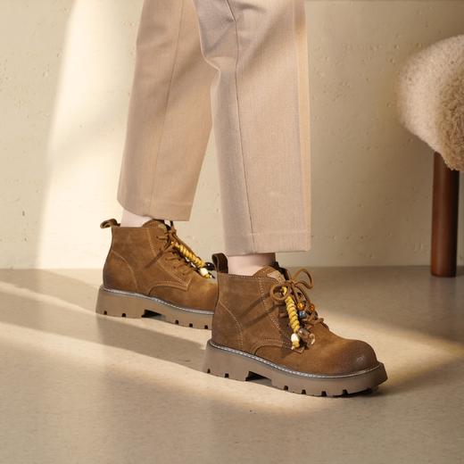 西村名物2025年冬季新款厚底防滑英伦风复古增高爆款马丁靴T25DS49511 商品图4