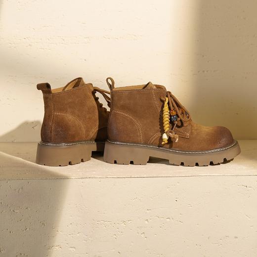 西村名物2025年冬季新款厚底防滑英伦风复古增高爆款马丁靴T25DS49511 商品图7