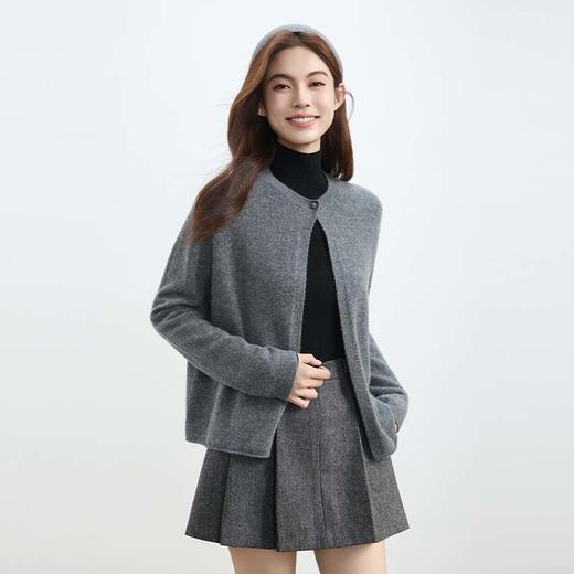 现货VogoPetite针织短外套一粒扣开衫100%山羊绒
 BP132F1501 商品图1