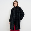 EITIE爱特爱黑色立领保暖中长款水貂毛皮草外套大衣冬季新款D2593909X 商品缩略图3