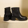 西村名物2025年冬季新款粗跟厚底防滑原皮棉优雅气质真皮绒面内里切尔西靴T25DS49551 商品缩略图8