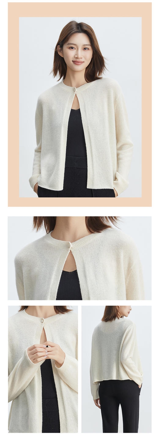 现货VogoPetite针织短外套一粒扣开衫100%山羊绒
 BP132F1501 商品图6