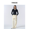 VIMAGE纬漫纪百搭宽松休闲舒适棉简约香槟白秋季新款牛仔裤V2405113 商品缩略图1