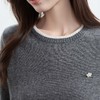 现货VogoPetite灰调撞色边针织短袖上衣100%山羊绒	BP133F1103 商品缩略图4