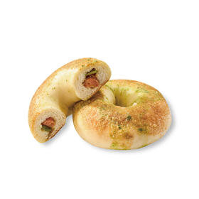 香肠贡菜芝士贝果