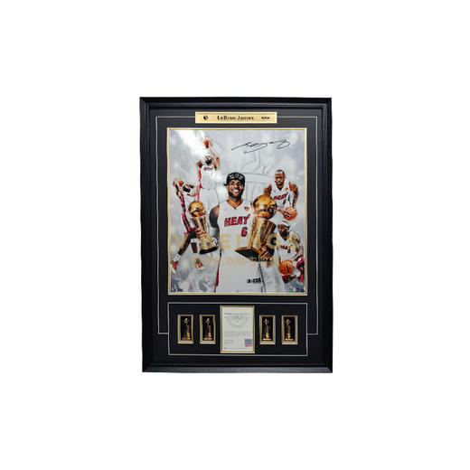 收藏系列 詹姆斯 热火总冠军 限量亲笔签名海报 商品图0