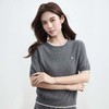 现货VogoPetite灰调撞色边针织短袖上衣100%山羊绒	BP133F1103 商品缩略图1