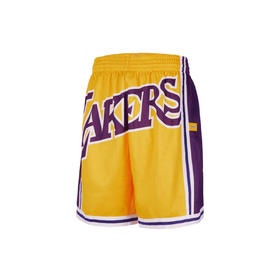 Mitchell&ness 洛杉矶湖人黄色JUSTDON联名球裤