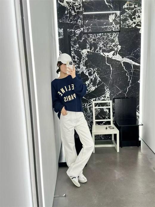 凯旋门链条牛仔裤  女款白色高腰宽松休闲直筒长裤高腰设计版型 商品图5