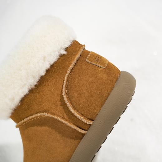 西村名物2025年冬季新款厚底平跟防滑毛绒内里保暖雪地靴舒适毛毛鞋T25DS49541 商品图10