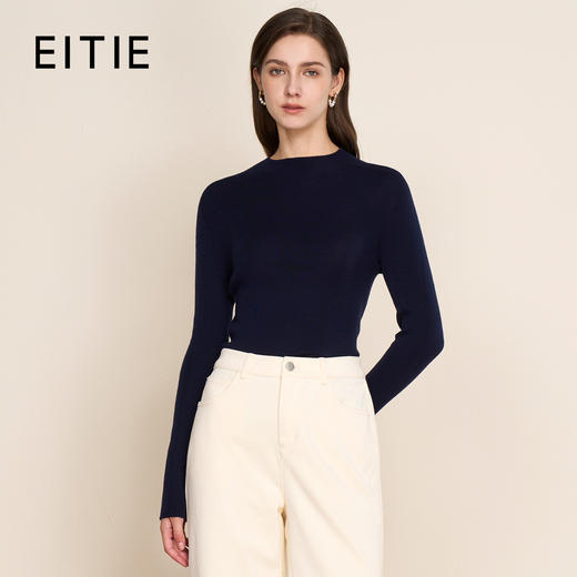 【精纺羊毛针织衫】EITIE爱特爱舒适打底半高领显瘦秋季新款C2501806 商品图6