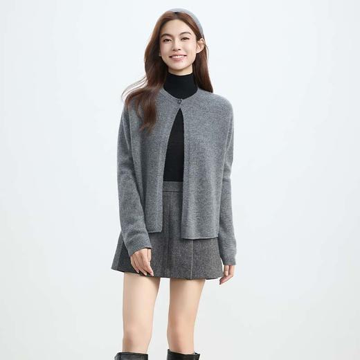 现货VogoPetite针织短外套一粒扣开衫100%山羊绒
 BP132F1501 商品图2