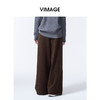 VIMAGE纬漫纪灯芯绒复古高腰秋冬新款百搭阔腿裤V2405108 商品缩略图3