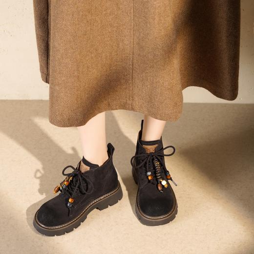 西村名物2025年冬季新款厚底防滑英伦风复古增高爆款马丁靴T25DS49511 商品图1