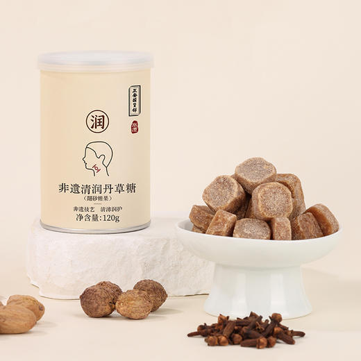 正安国货·非遗清润丹草糖 翻砂工艺精制 融合九种天然原材 清凉舒润 120g/罐 商品图0
