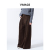 VIMAGE纬漫纪灯芯绒复古高腰秋冬新款百搭阔腿裤V2405108 商品缩略图4