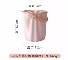 马卡龙炫彩桶 B 水蜜桃粉色 0.7L baby