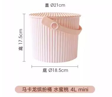 马卡龙炫彩桶 B 水蜜桃粉色 4L mini 商品图0