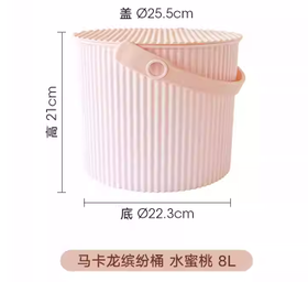 马卡龙炫彩桶 B 水蜜桃粉色 8L