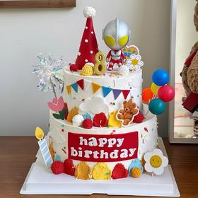 【双层奥特曼】双层儿童生日蛋糕