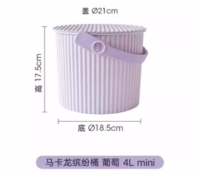 马卡龙炫彩桶 B 葡萄紫色 4L mini