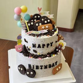 【双层奥利奥】简约款巧克力双层儿童蛋糕