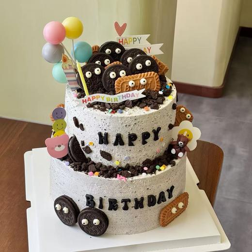 【双层奥利奥】简约款巧克力双层儿童蛋糕 商品图0