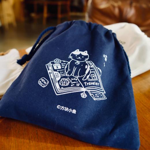 原创第十二弹猫的旅行手帐束口袋全棉手帐本杂物收纳袋 商品图3