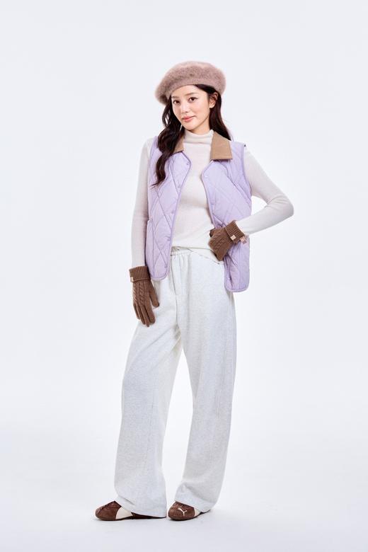 可拆翻领绗缝羊毛马夹 商品图8