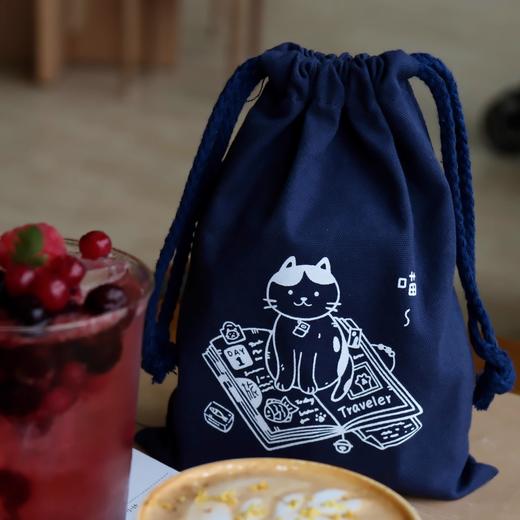 原创第十二弹猫的旅行手帐束口袋全棉手帐本杂物收纳袋 商品图4
