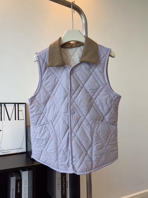 可拆翻领绗缝羊毛马夹 商品图2