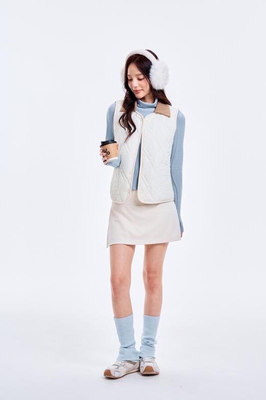 可拆翻领绗缝羊毛马夹 商品图9