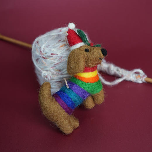 北京仓｜Felt So Good-Festive Rainbow Dog-彩虹小狗 羊毛毡 挂件［英国设计师］ 商品图4