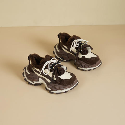 Westory2025年冬季厚底加毛撞色甜酷运动鞋深口毛毛鞋W25DM86141 商品图0