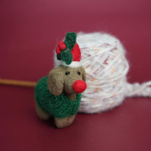 北京仓｜Felt So Good-Rudolph Dachshund Dog-圣诞毛衣腊肠小狗 羊毛毡 挂件［英国设计师］ 商品图5