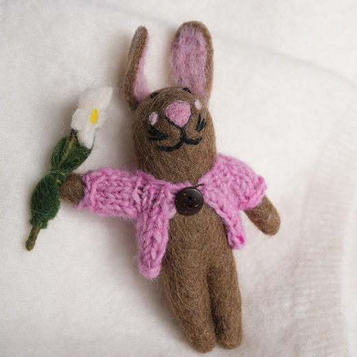 北京仓｜Felt So Good-Blossom the Bunny Easter-粉开衫小兔 布洛瑟 羊毛毡 挂件［英国设计师］ 商品图6