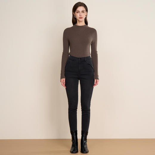 【金葱高领羊毛针织衫】EITIE爱特爱精致极简打底秋季新款针织衫D2501905 商品图10